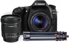 Canon EOS 80D czarny + 18-55mm + 10-18mm recenzja