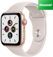 Apple Watch SE Cellular Koperata 44mm Złota z Aluminium Z Opaską Sportową księżycowa Poświata (MKT13WBA) recenzja